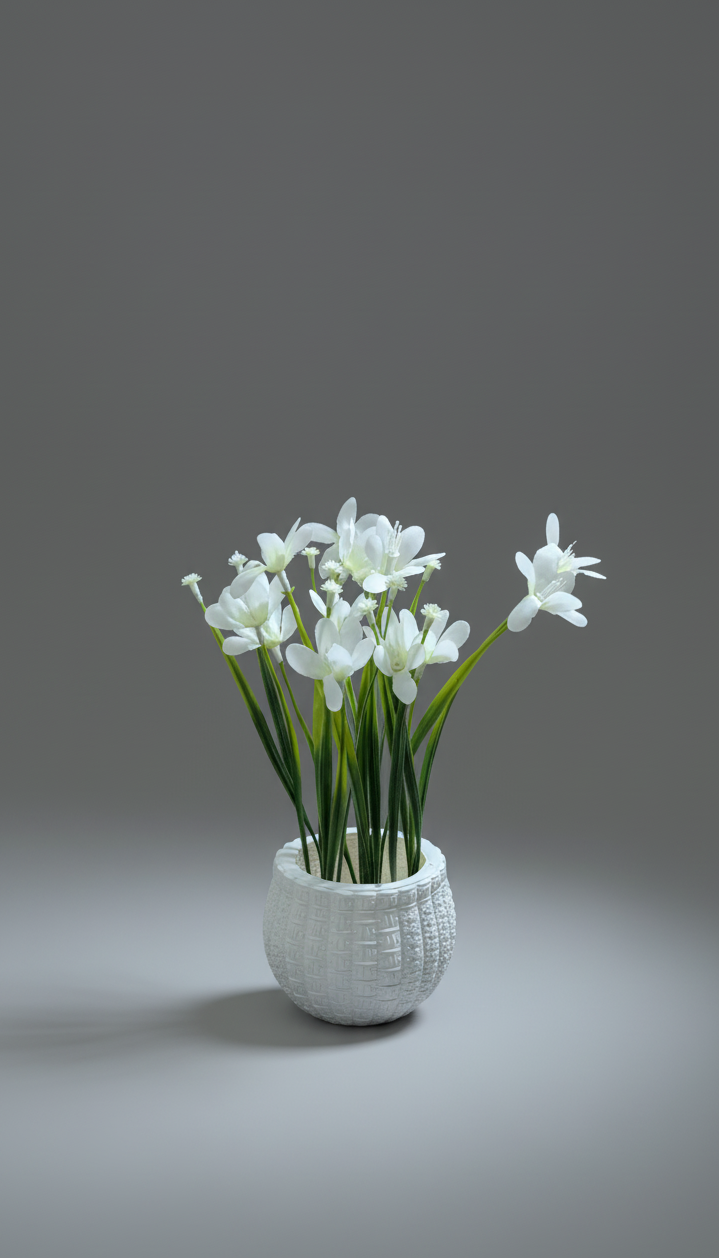 simple White potted plant 